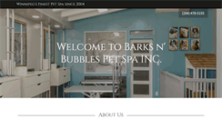 Desktop Screenshot of barksnbubblespetspa.com
